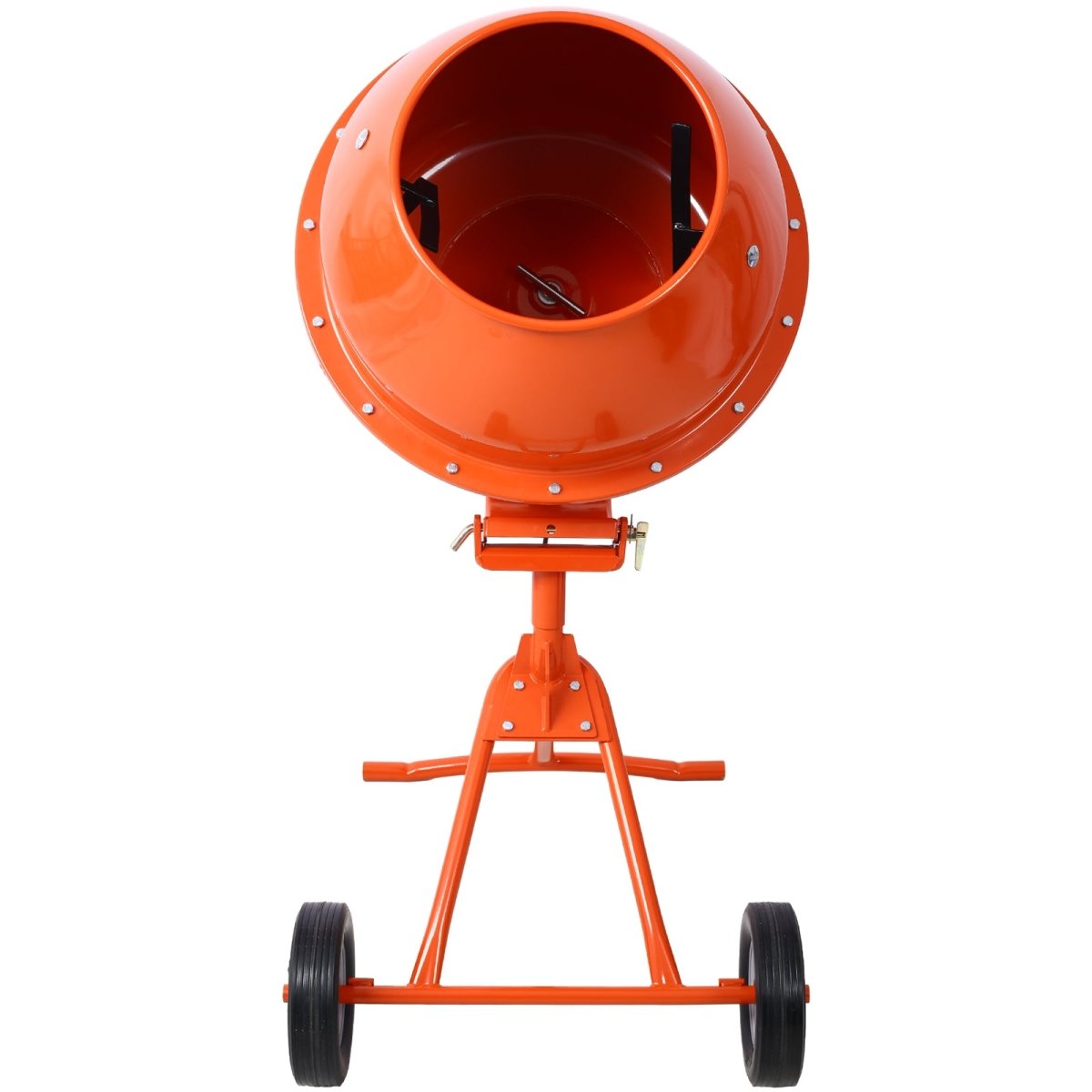 370W Portable Electric Concrete Mixer Cement Mixing Barrow Machine Mixing Mortar Handle with Wheel (4.6 cu/ft.) - HomeDIYer