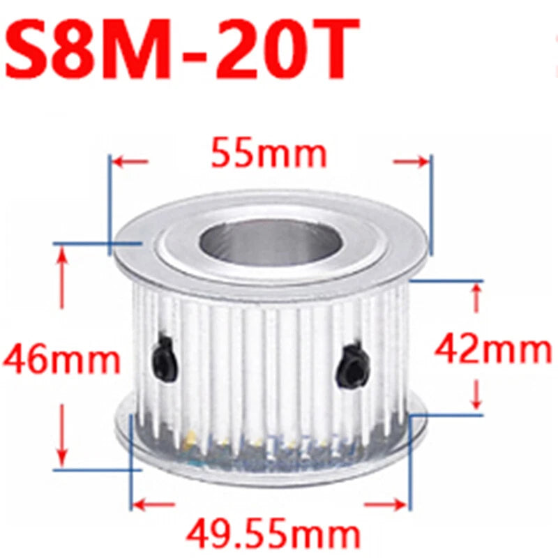 S8M Timing Belt Pulley 20T-40T Synchronous Wheel Sprocket For 40mm Width Belt