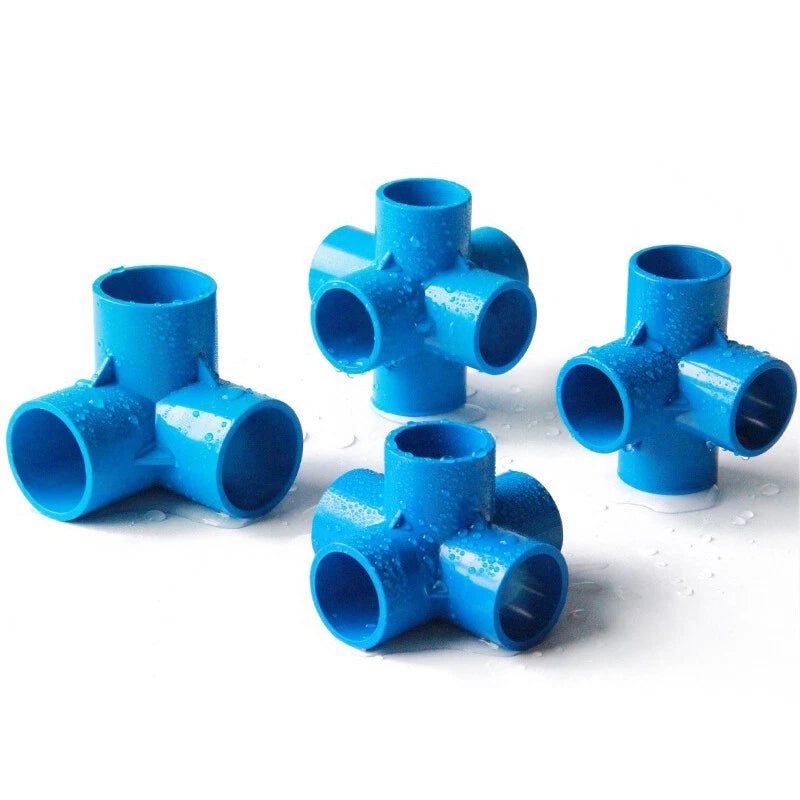 PVC 3 4 5 6-Way Elbow Connector Coupling Pipe Fittings Dia 20 25 32 40 50mm Blue