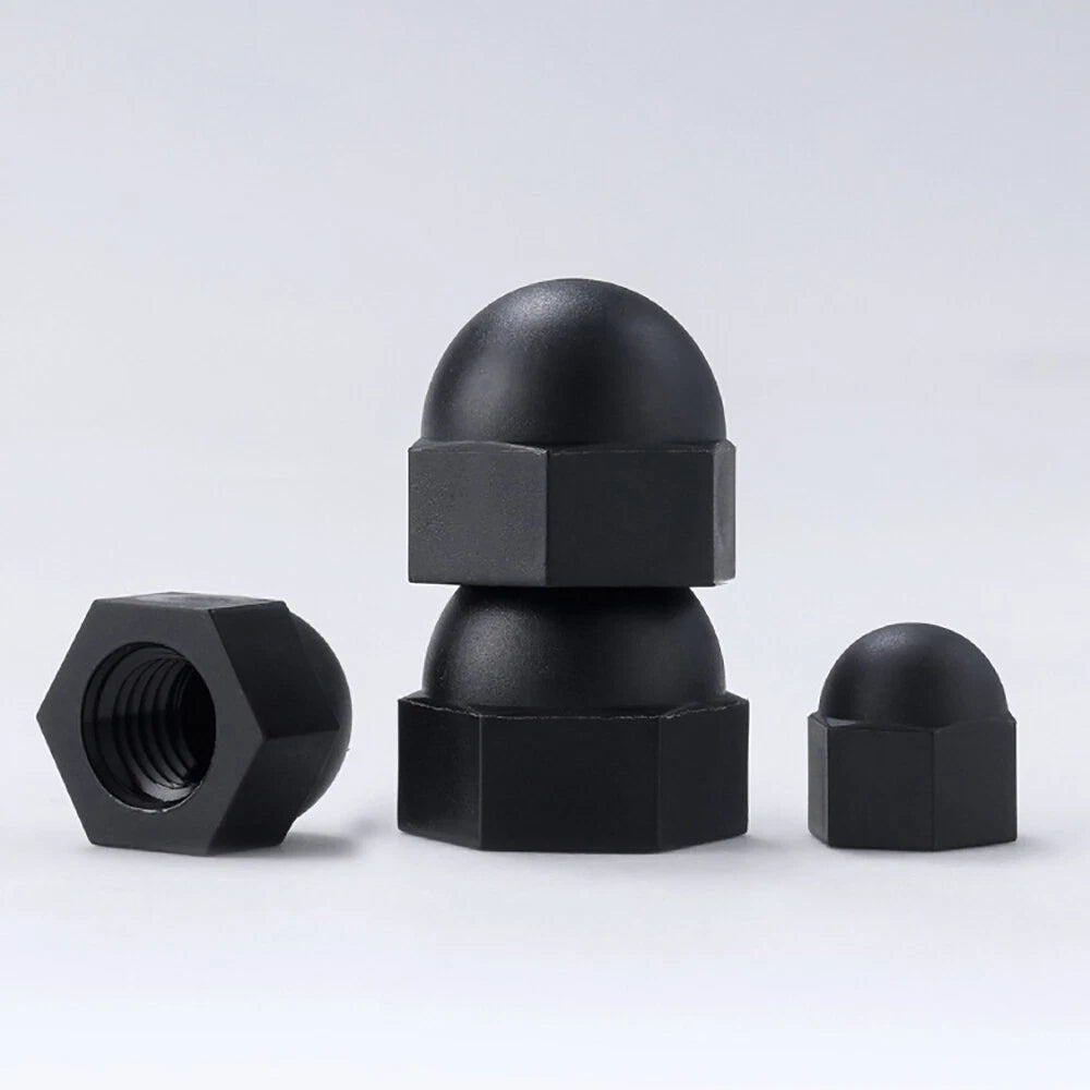 Nylon Plastic Screw Caps-Hex Nut Cover Protective Cap Set for Bolts Black/White