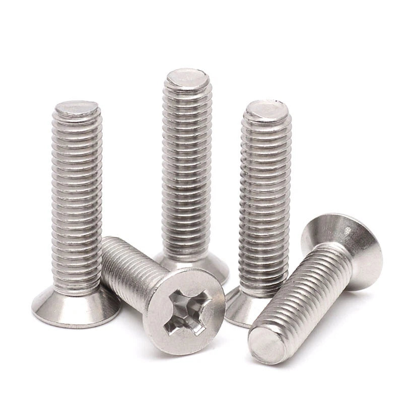 Phillips Countersunk Machine Screws 304 A2 Stainless Steel M4 M5 M6 | Flat Head Metric Bolts
