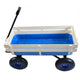 All-Terrain Garden Wagon Steel Frame Removable Wood Panels 10in Air Tires 176lb Capacity Foldable Handle