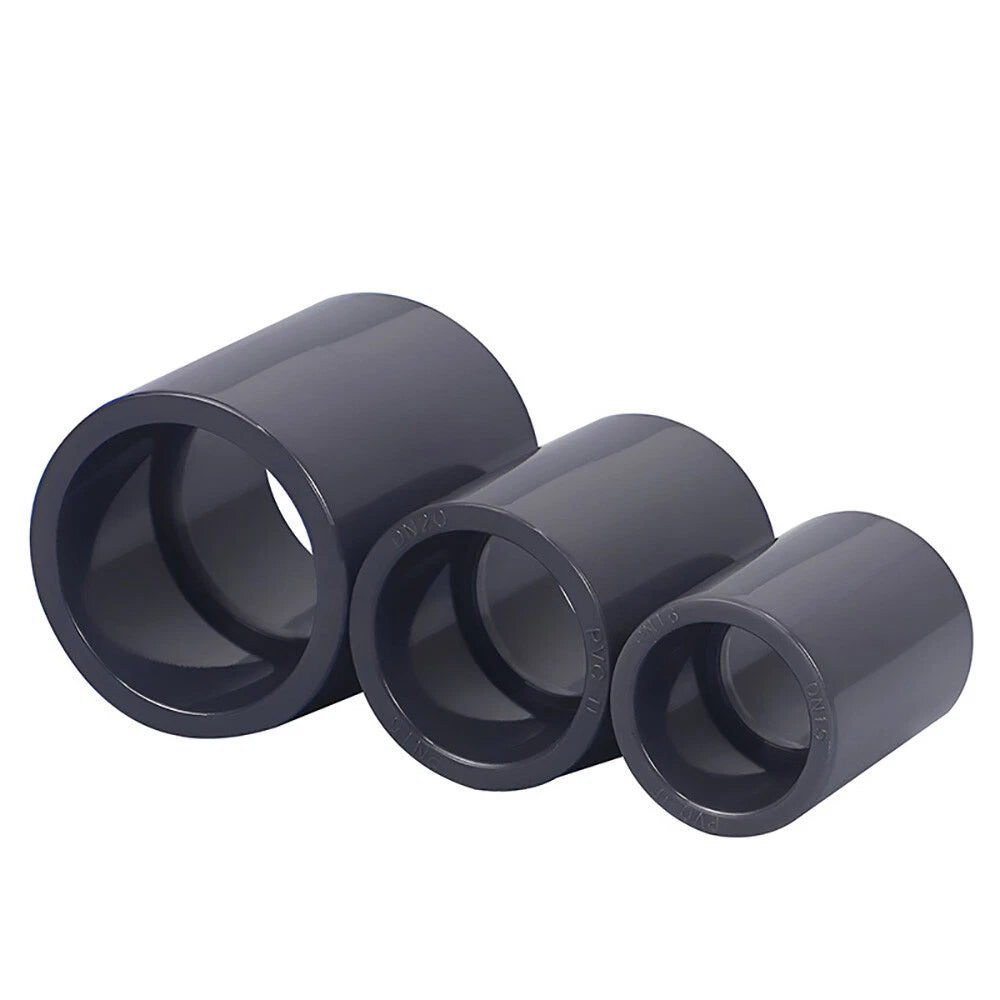 PVC Straight Pipe Coupling Socket Fitting 20–110mm Grey