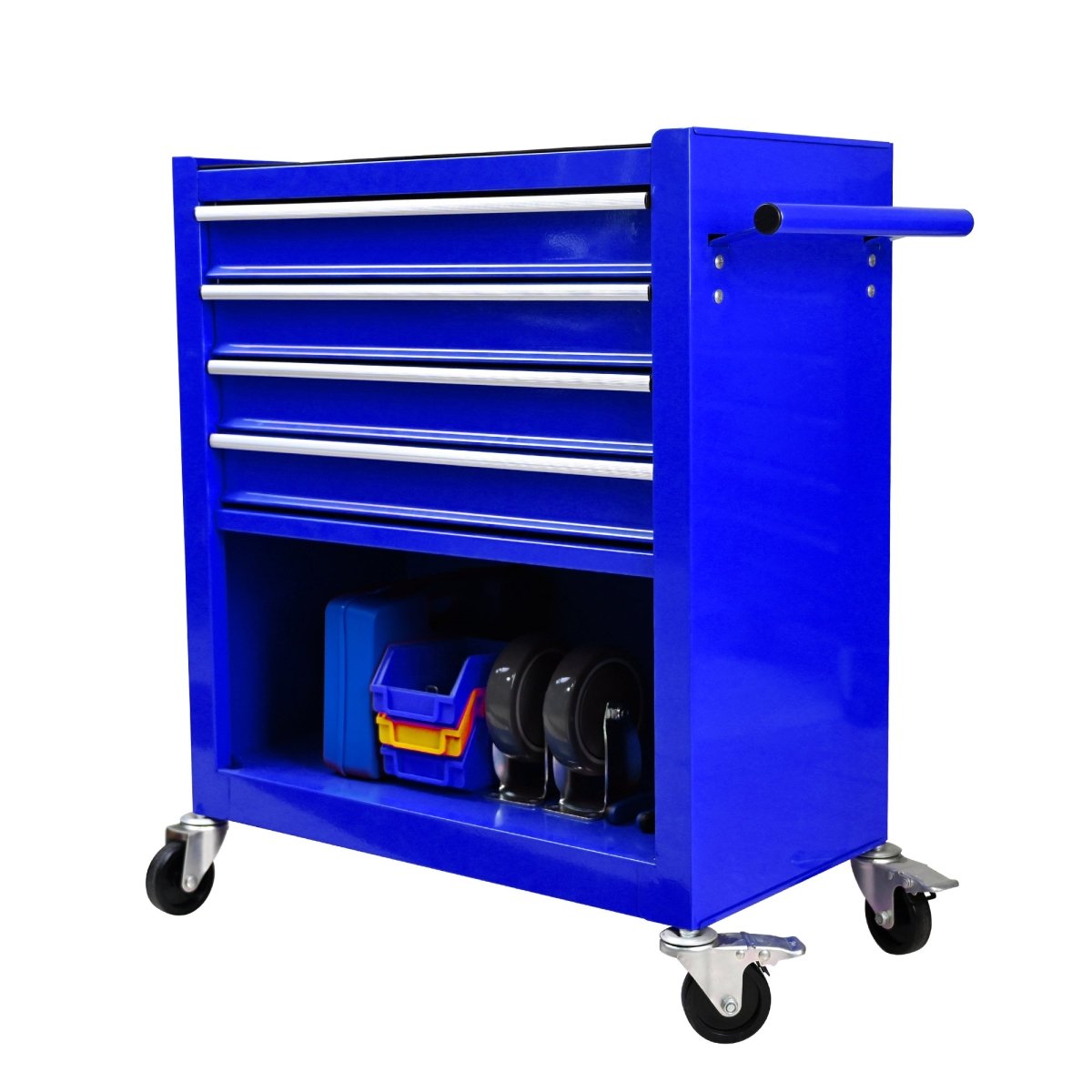 4 Drawers Multifunctional Tool Cart With Wheels - Blue - HomeDIYer