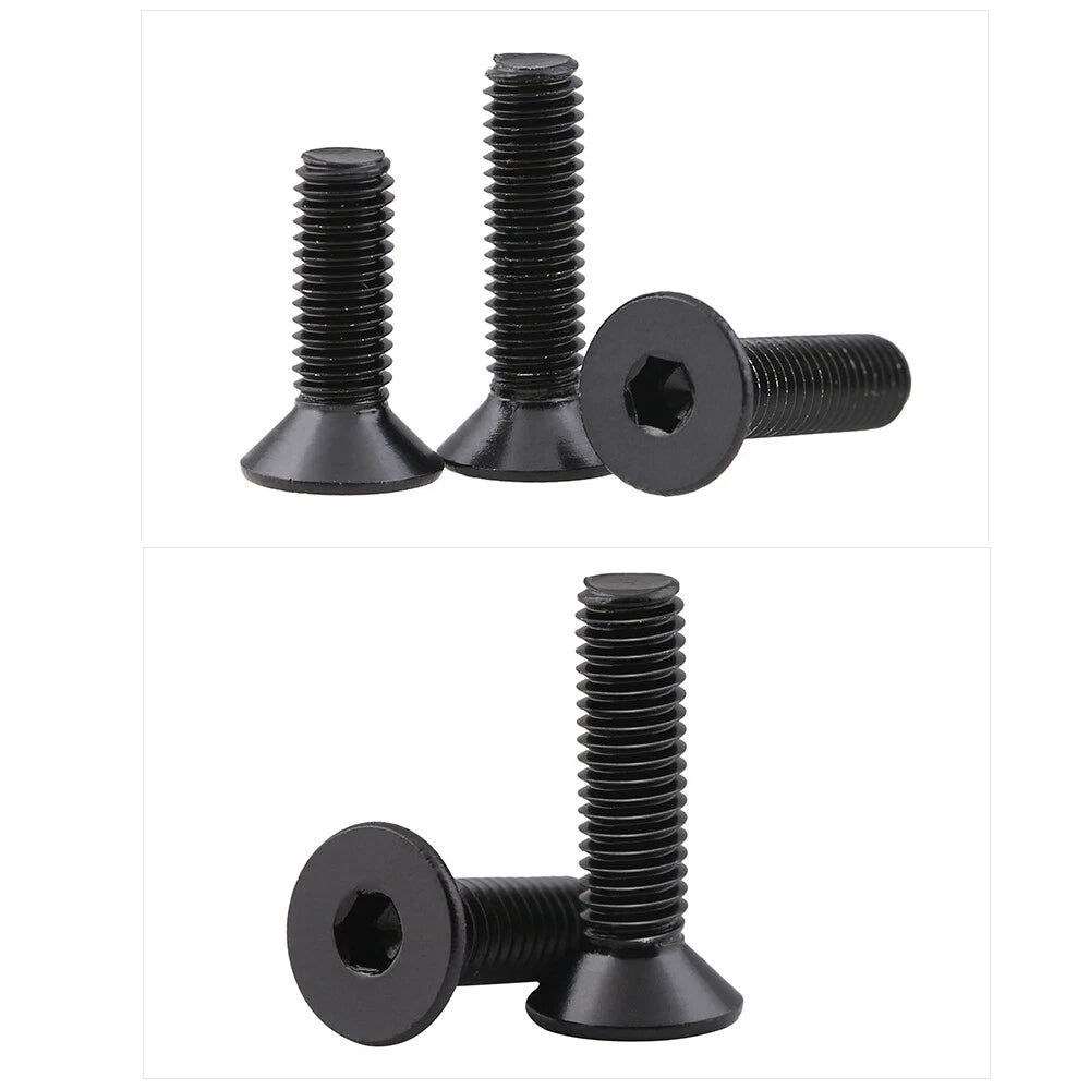 M3–M5 Black Hex Socket Countersunk Screws – A2 Stainless Steel, Electrophoresis Black, Fully Threaded (5–30mm Overall Length)