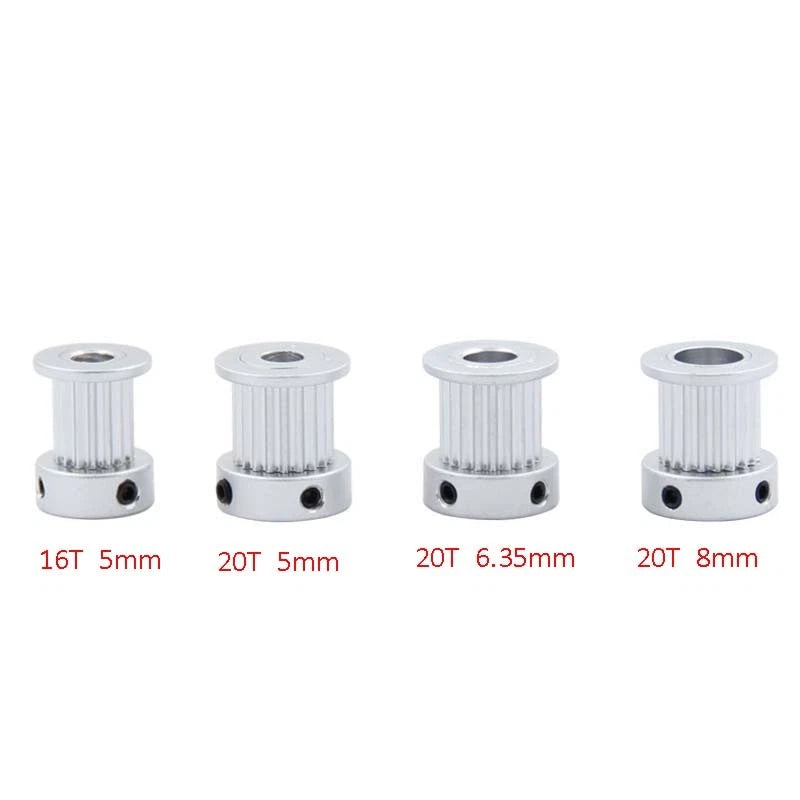 20T/16T GT2 Gear 5mm/6.35mm/8mm Pulley Aluminum for 3D Printer 10mm Timing Belt