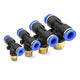 Pneumatic Push-In Tee Fitting – Air Hose to Thread Adapter (4mm–12mm Tube)