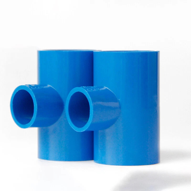 PVC Reducing Tee Pipe & Fittings Solvent Weld Pressure Adapter Connector Blue