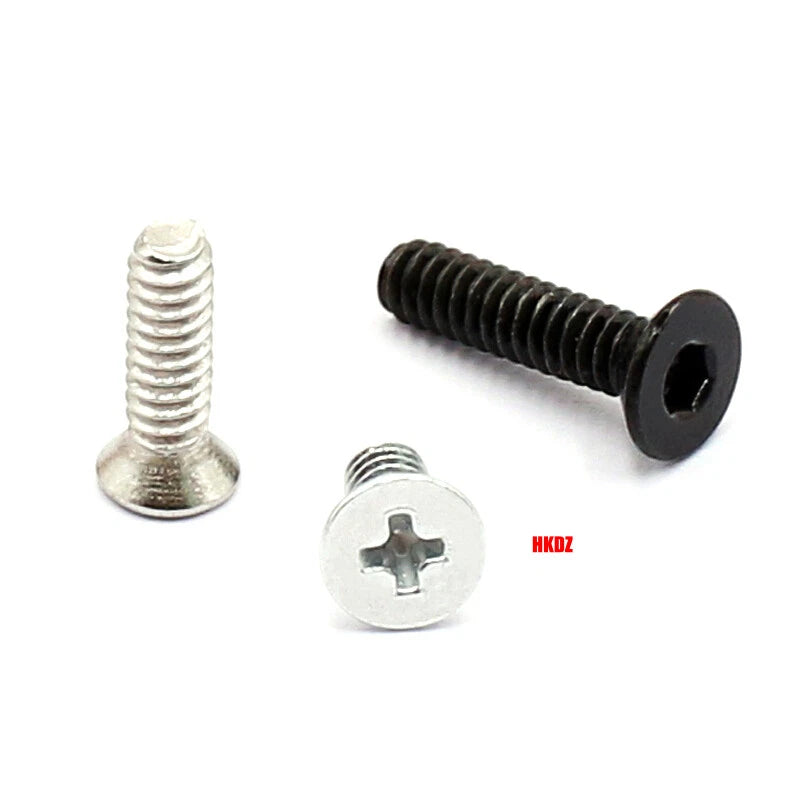 4#40 Countersunk Machine Screws – Phillips or Hex Drive, Stainless or Carbon Steel (Nickel/Black Zinc)