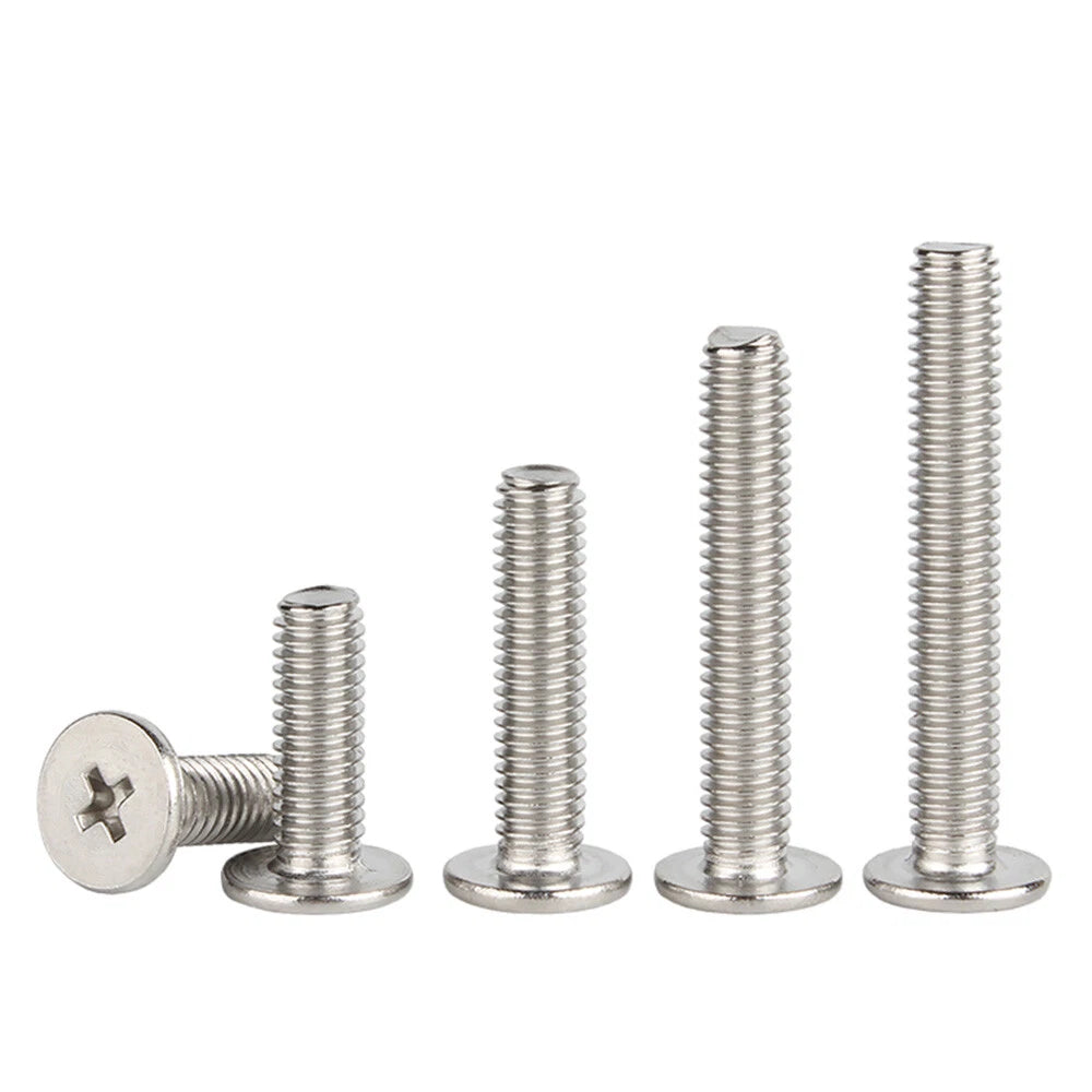 M2–M8 Phillips Flat Head Machine Screws – A2 Stainless Steel for Laptop & Notebook Repair (2–50mm Lengths)