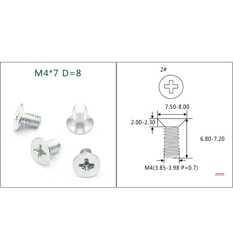M4 M5 M6 Phillips Countersunk Screws – Zinc Plated Carbon Steel, 6–24mm Lengths (Bulk Pack)