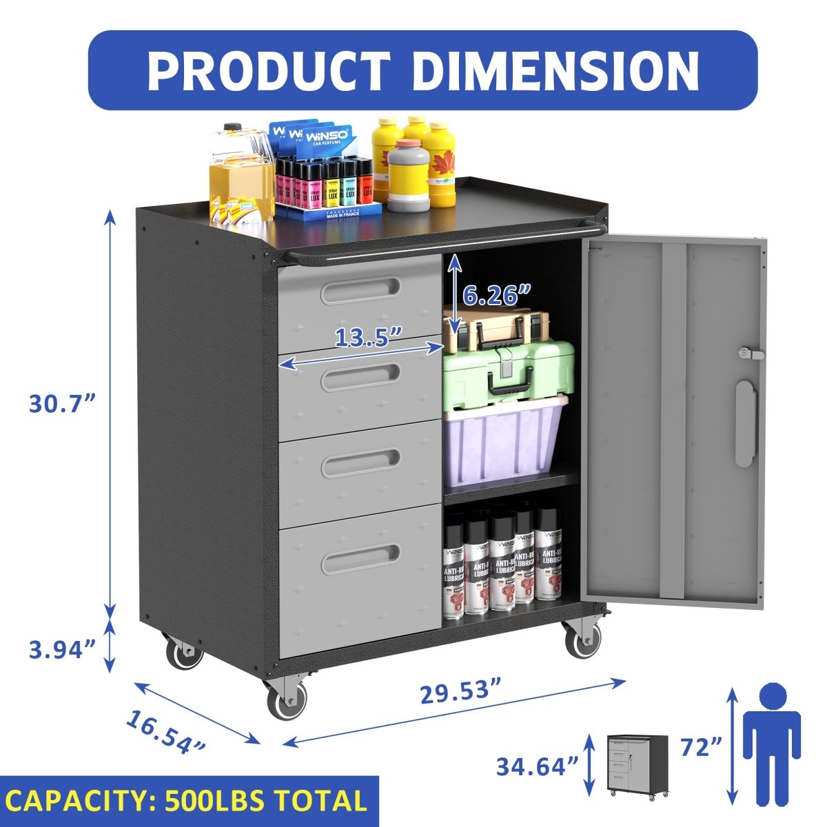 Heavy - Duty Tool Cabinet | Industrial Steel Storage with Locking Drawers - HomeDIYer