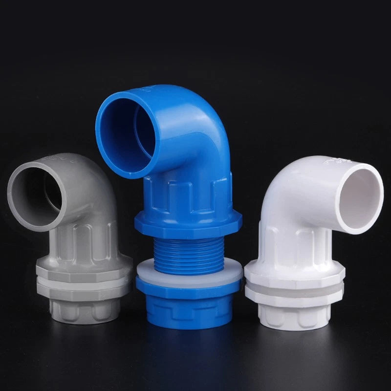 PVC Aquarium Elbow 90° Threads Tank Filter Connection Water Fittings ID 20-50mm