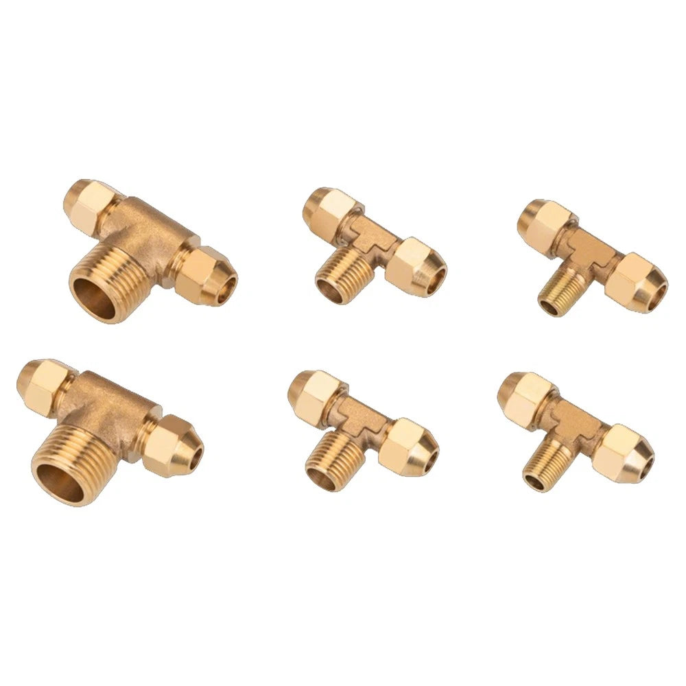 Brass Compression Tee Fitting — Male T-Piece Connector for Copper & Plastic Pipe