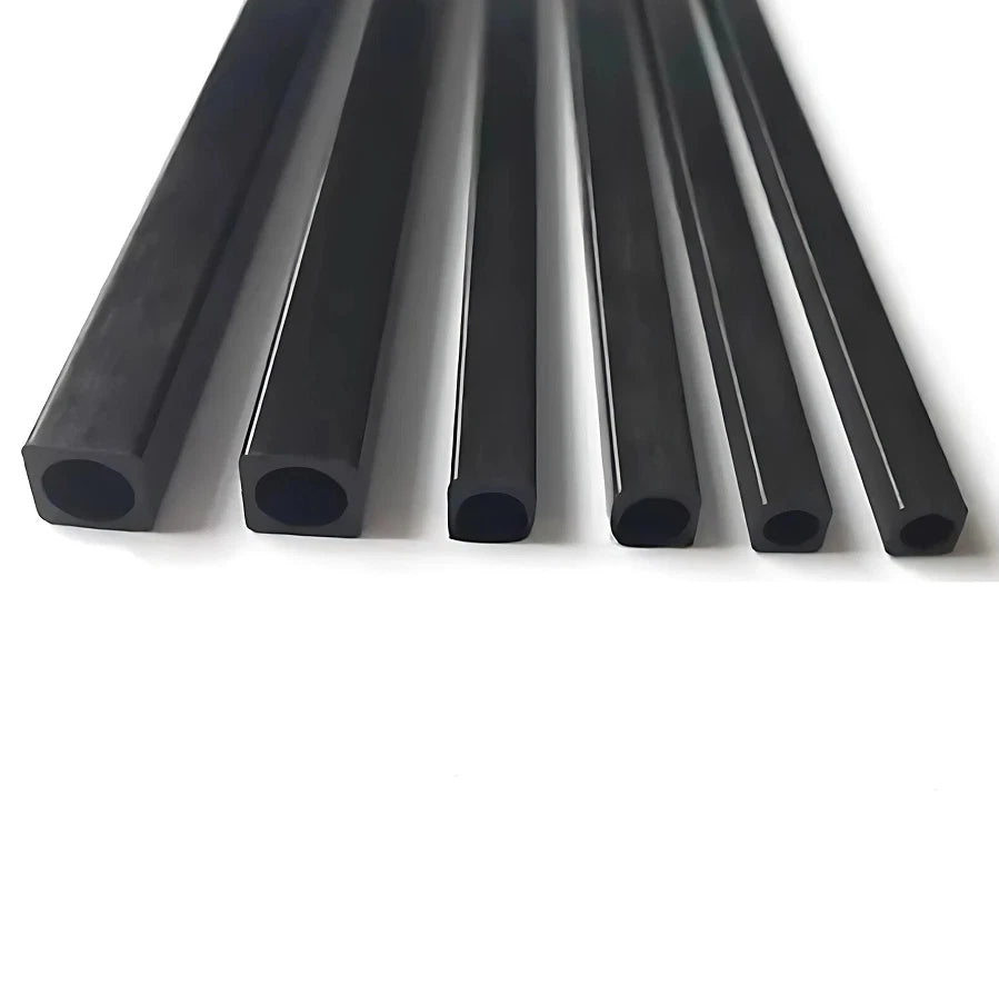 Carbon Fiber Square Tube with Round Bore – 500mm Hollow Structural Tube