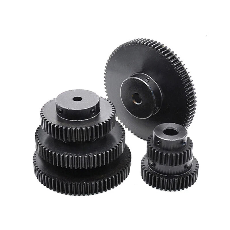 1.5 Mod 45 Teeth Spur Gears Transmission Gear With Step 45# Steel Blackening