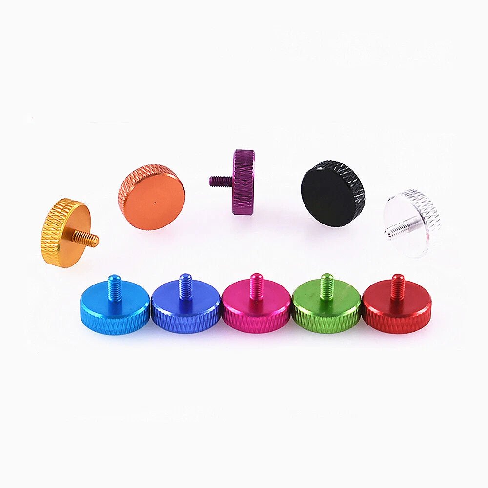 M3 x 6mm Knurled Thumb Screws – Anodised Aluminium Hand Grip Knob Bolts (Flat Head, Colour Options) - HomeDIYer