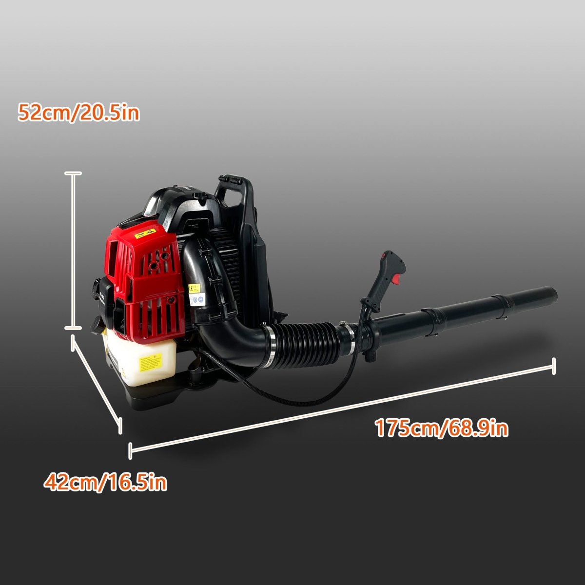 Backpack Gas Leaf Blower,76CC,660CFM,200MPH ,4 Stroke Air Cooling Gas Backpack Grass Blower,Snow Blower EPA Compliant - HomeDIYer