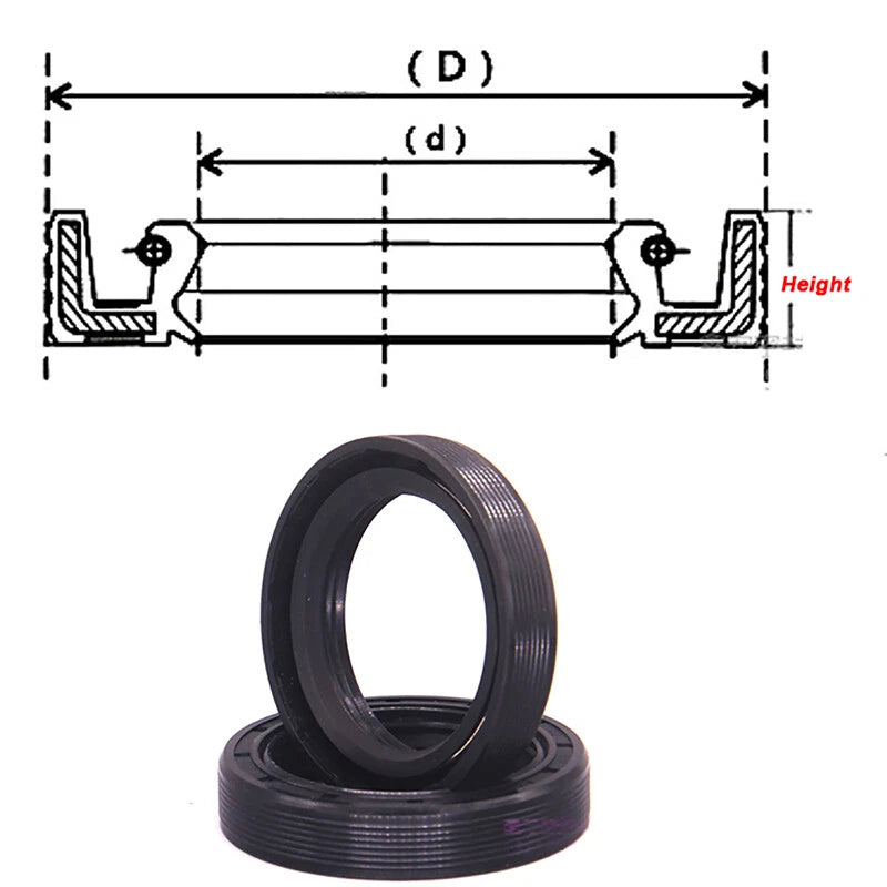 TC Oil Seal 40-45mm Inner Diameter – NBR Nitrile Rubber, Metal Frame & Spring