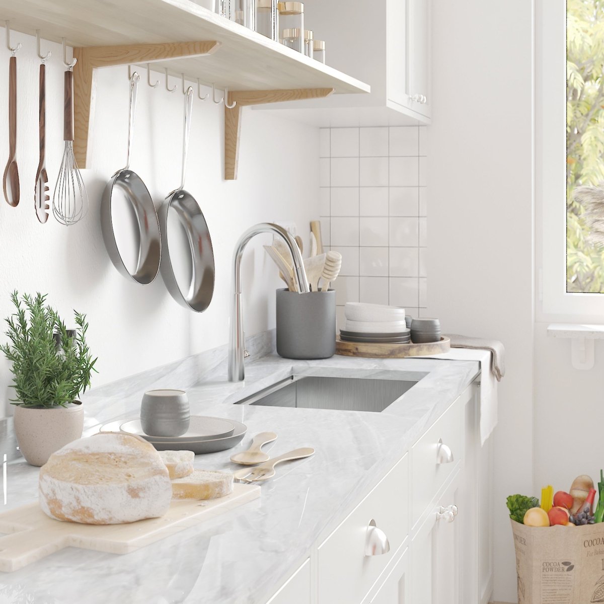 32x19 Inch Kitchen Sink Stainless Steel Single Blow Workstation Underment Kitchen Sink 18 Gauge - HomeDIYer