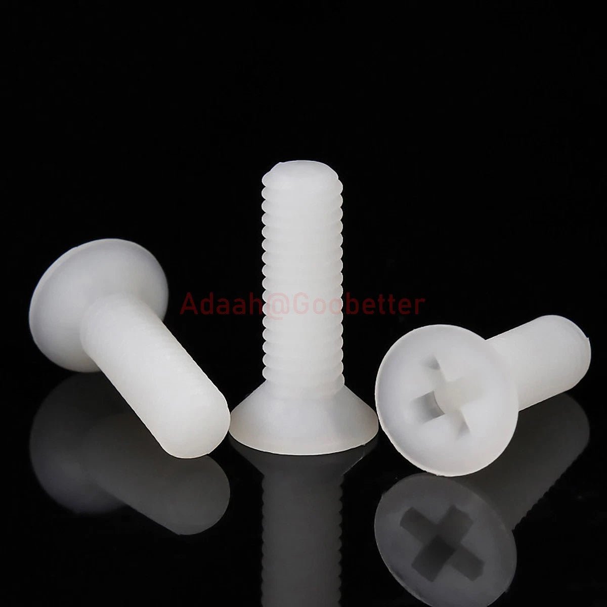 White Plastic Phillips Flat Head Machine Screws — M2.5 to M8, Multiple Lengths - HomeDIYer
