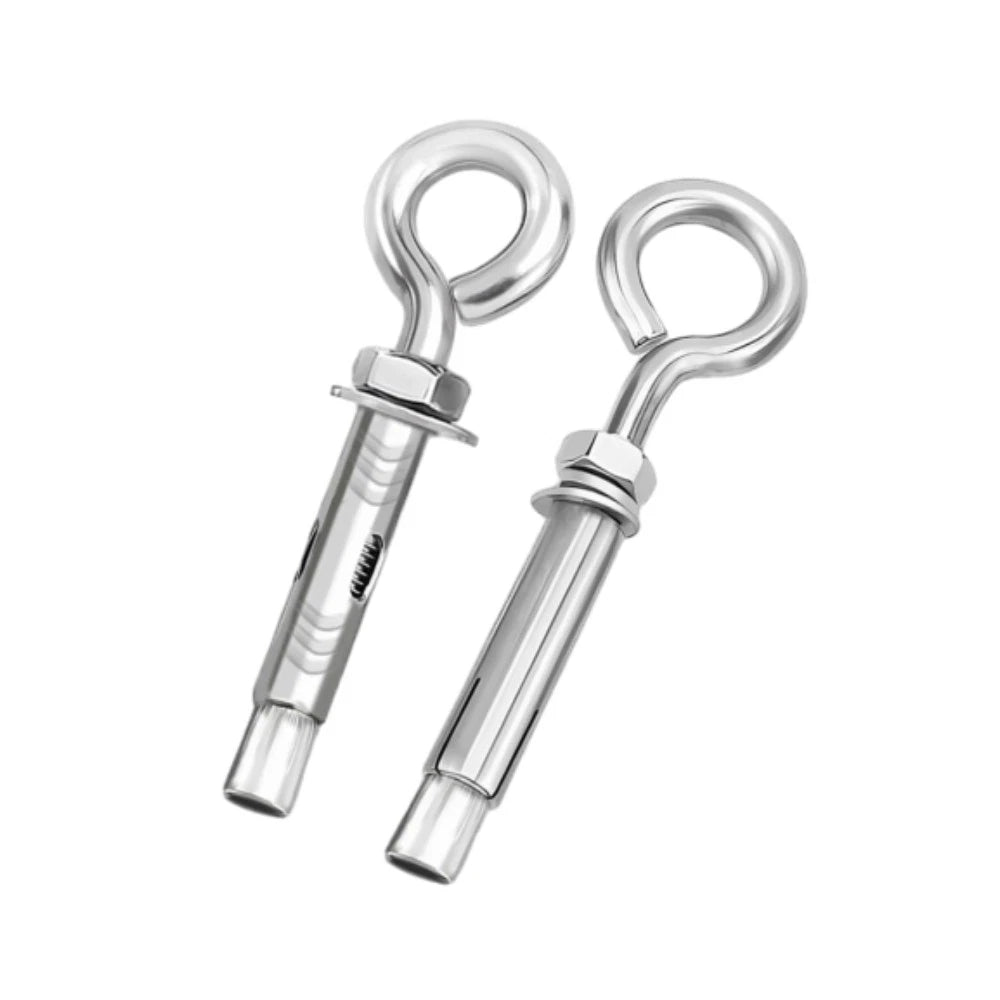 Closed Hook Eye Bolt with Expansion Anchor — Galvanised & 304 Stainless | M6.5 M8 M10 M12 - HomeDIYer