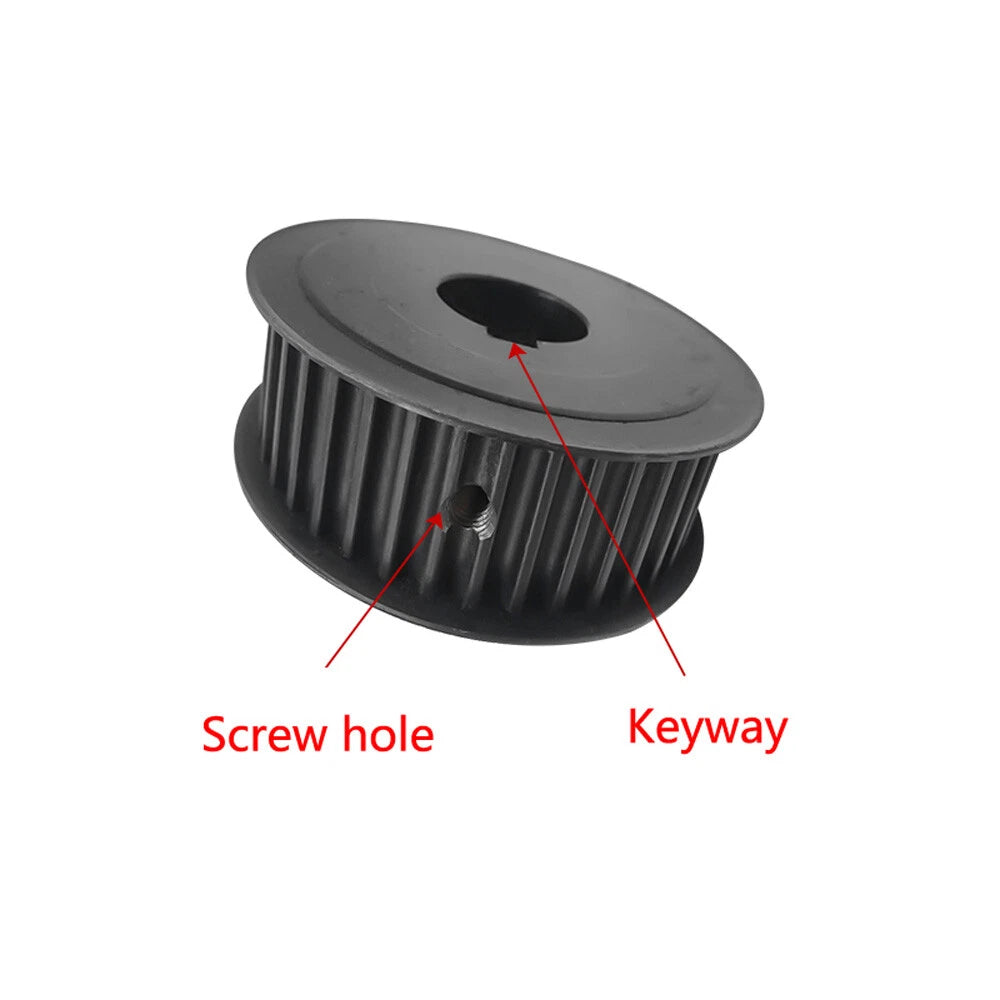 HTD-8M 12-40T Timing Belt Pulley CNC Drive Wheel Wide 27mm With Keyway 45# Steel