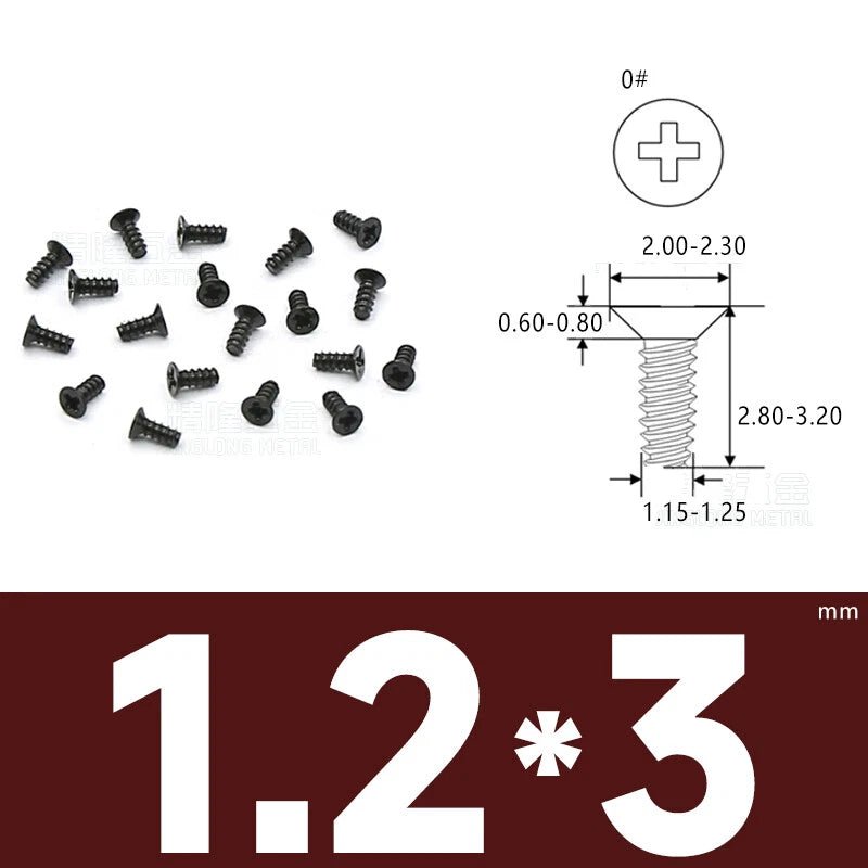Phillips Countersunk Flat Head Machine Screws M1.2–M1.8 | Zinc & Nickel Plated - HomeDIYer