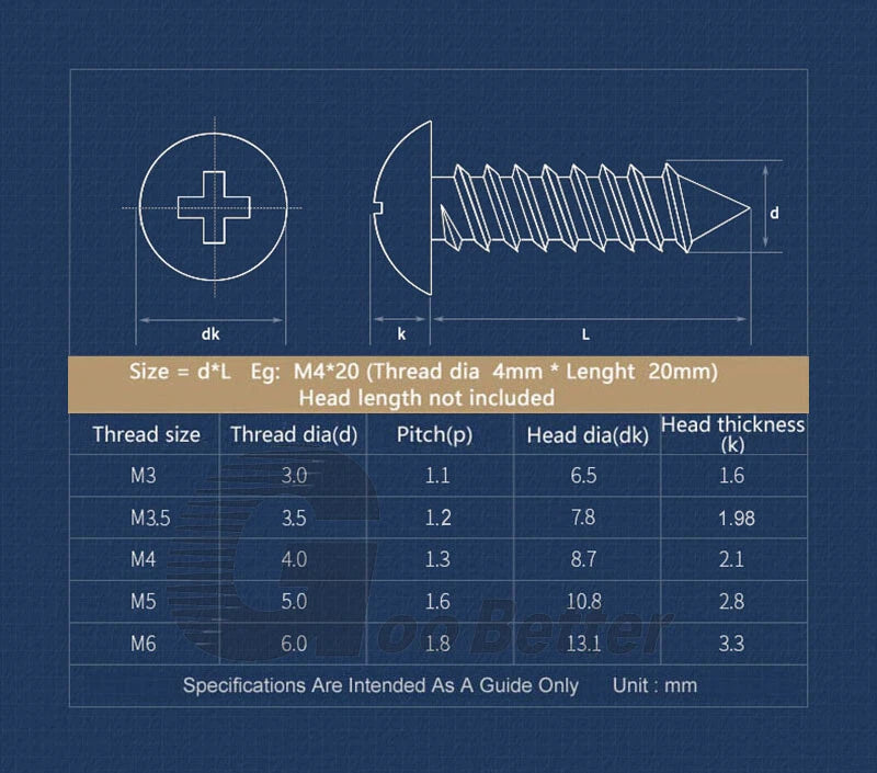 M4 Phillips Truss Head Self Tapping Screw Kit – A2 & A4 Stainless Steel