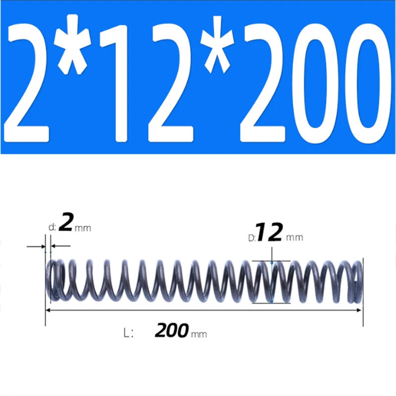 200mm Length Stainless Steel Compression Spring 2 - 4mm Pressure/ Coil Springs