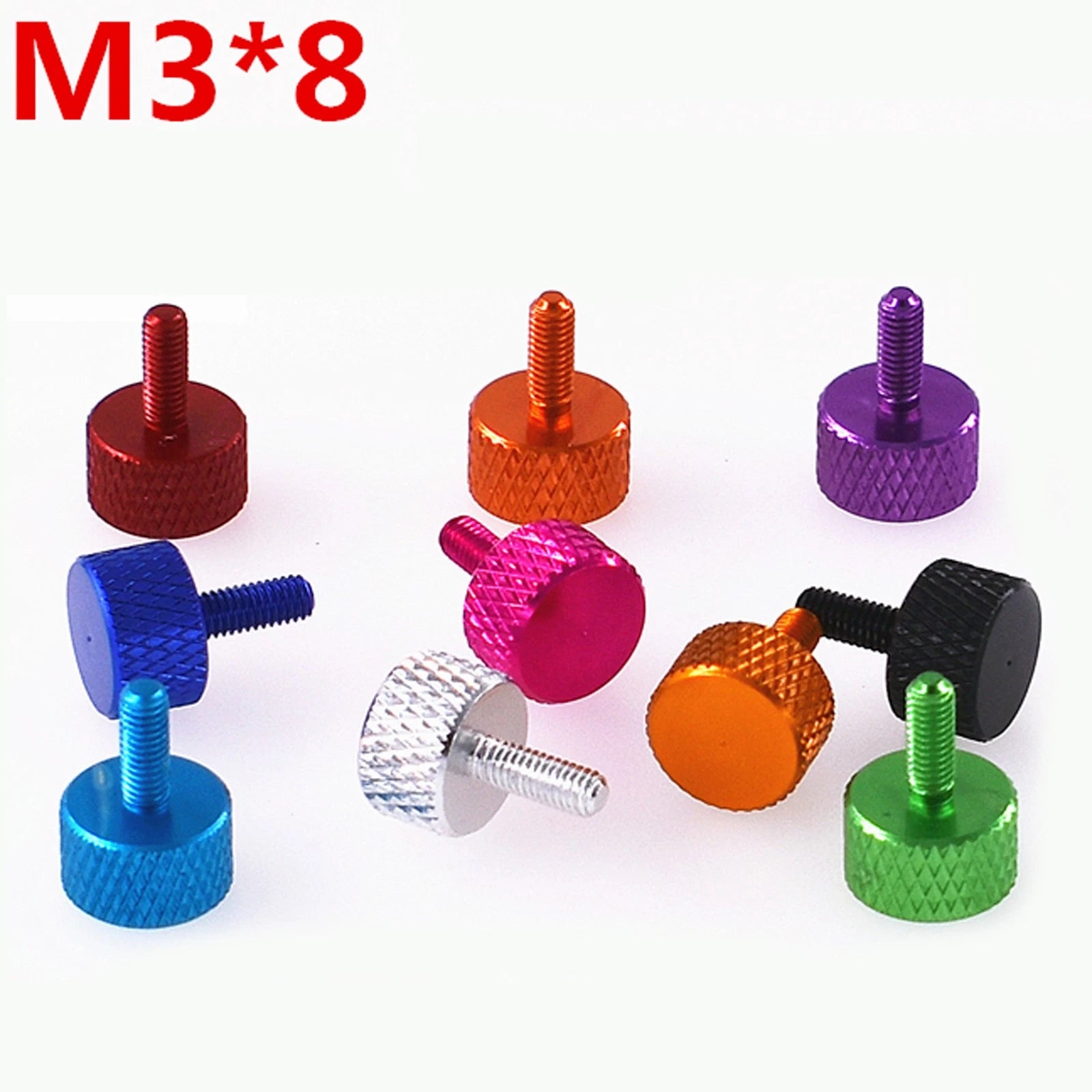 M3 Knurled Thumb Screws – Aluminum Alloy, Anodized Colors, M3×5mm to M3×50mm