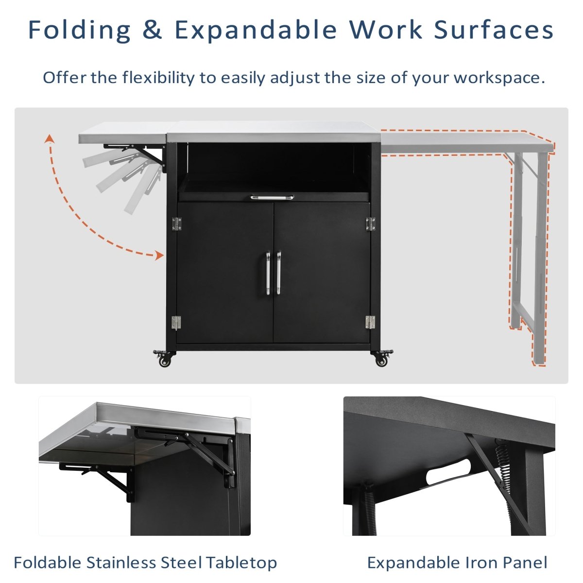 Versatile Outdoor Cabinet with Folding Work Surfaces & Lockable Wheels - HomeDIYer