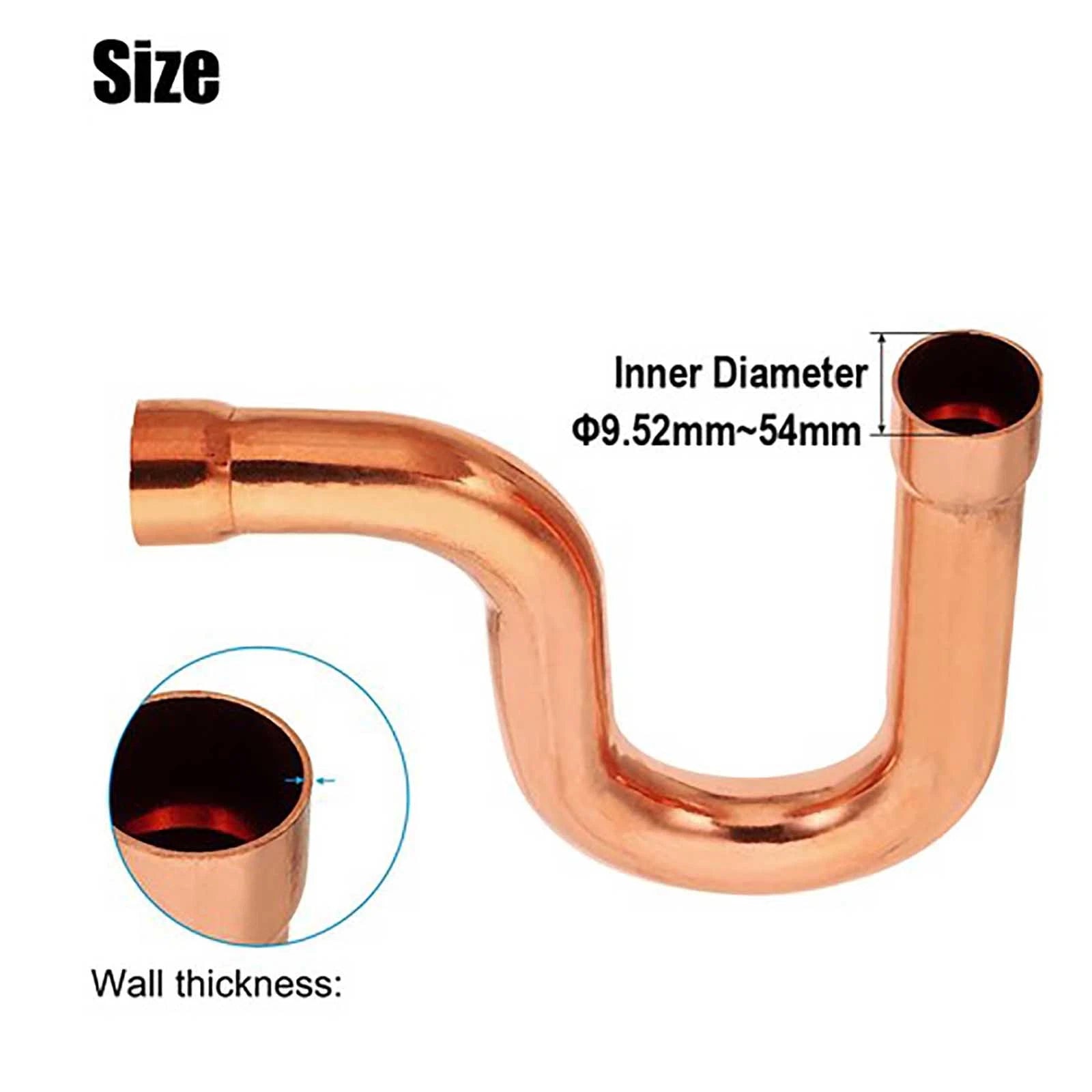 End Feed Return Bend Copper Pipe Fitting | 9.52mm–54mm | Plumbing U-Bend