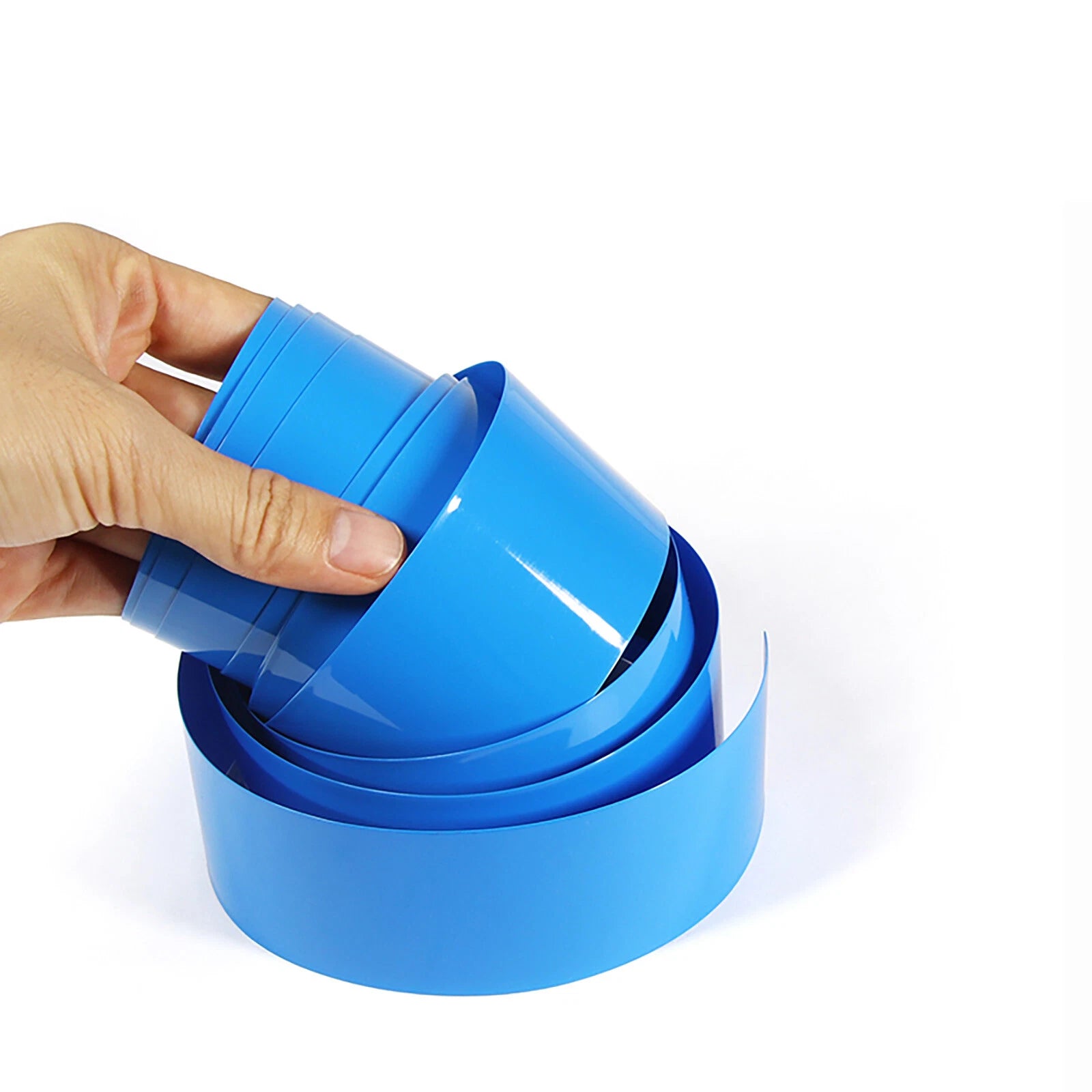 Blue PVC Heat Shrink Tubing for 18650 Battery Packs & RC Wiring — 7mm to 625mm Wide