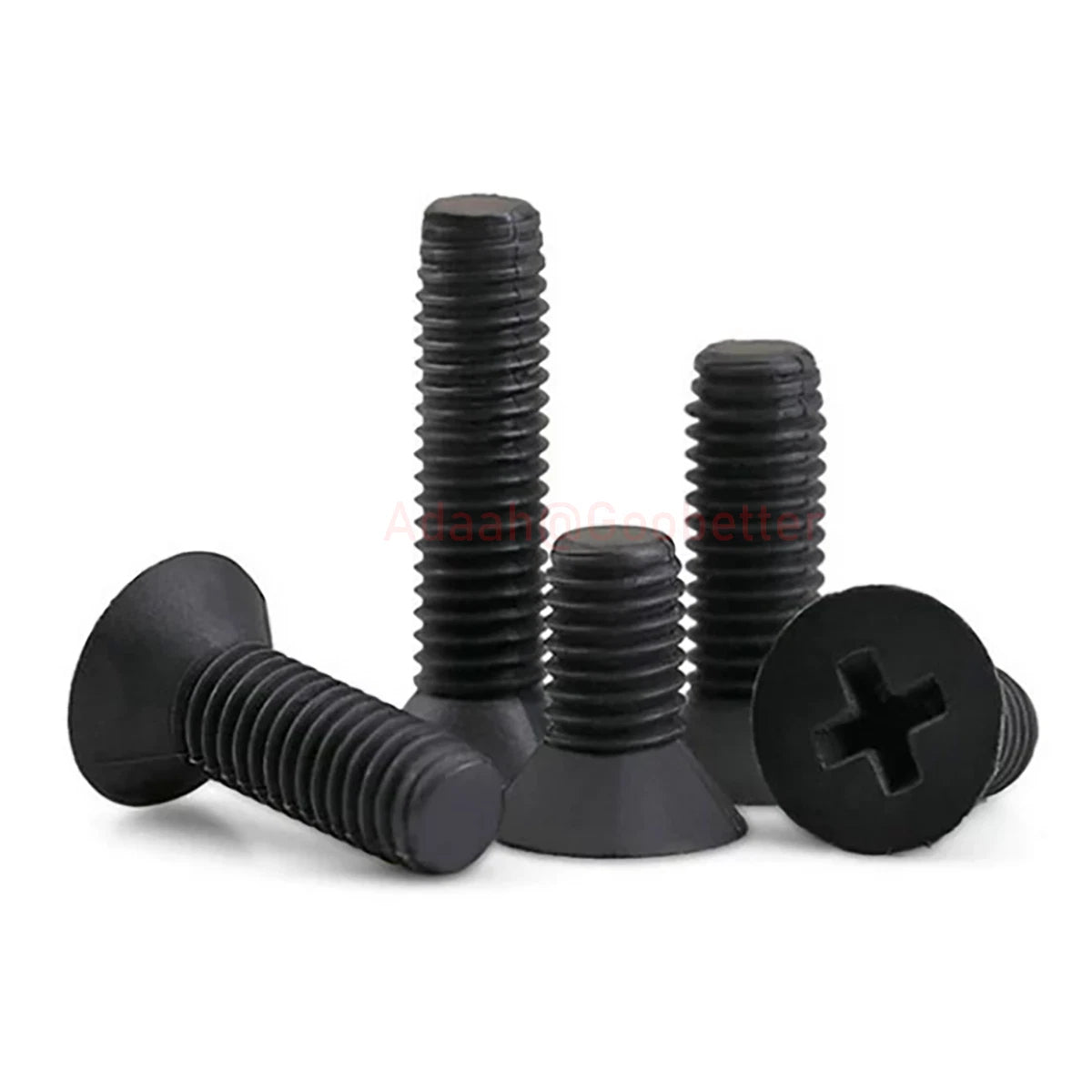 Black Plastic Phillips Flat Head Machine Screws — M2.5 to M8, Multiple Lengths - HomeDIYer