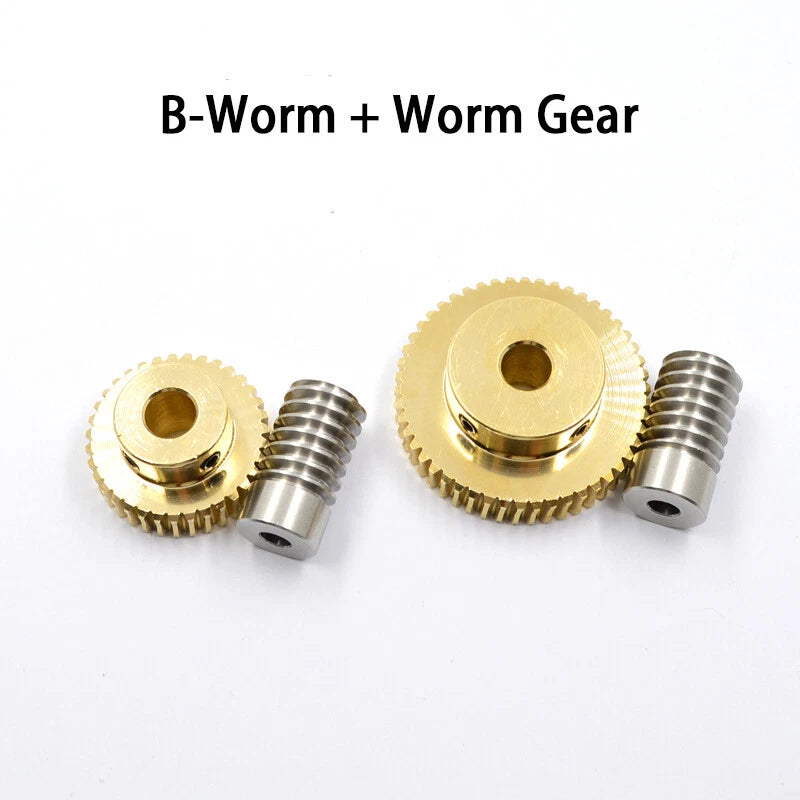 0.8 Module 20T to 60T Gear Copper Worm Wheel Gear & Worm Gear Shaft Bore 5-12mm