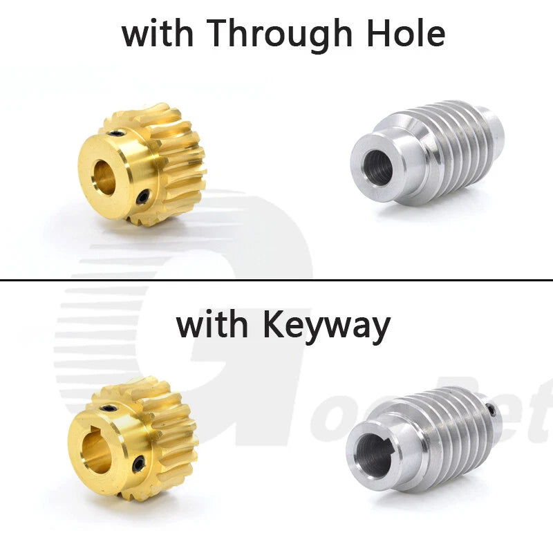 Module 1.5 Steel Worm Shaft, Brass Worm Gear Wheel 20/25/30/40 Tooth, Precision