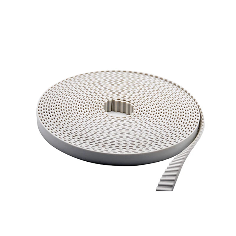 Open-End Timing Belt PU White — L / H / XL / MXL Type, 6–30mm Wide, Cut to Length 1–10M