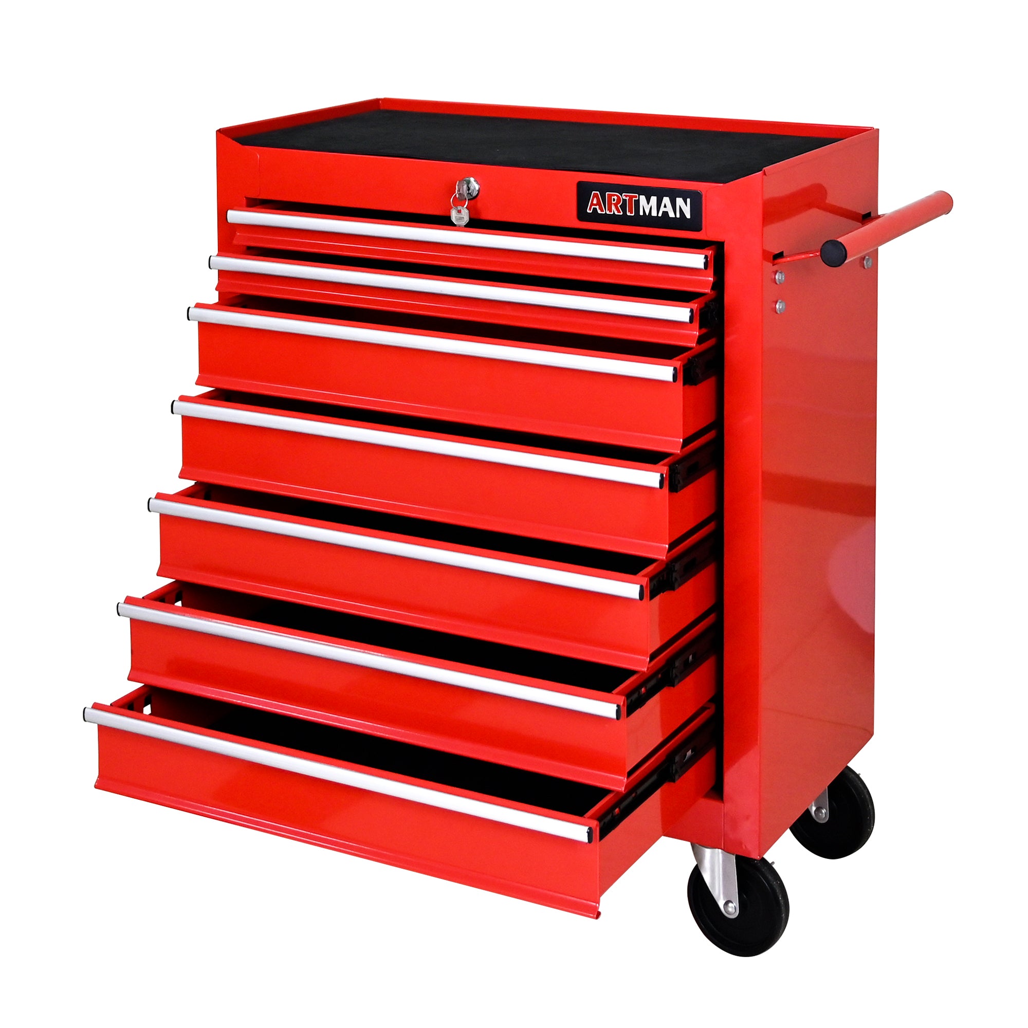 7-Drawer Multifunctional Tool Cart with Wheels – Red (ARTMAN)