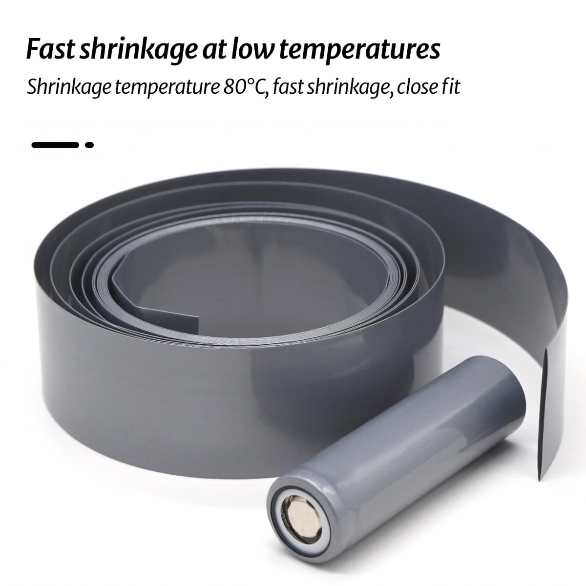 PVC Heat Shrink Tubing for Battery Wrap — Silver Gray, Flat Width 17–300mm - HomeDIYer