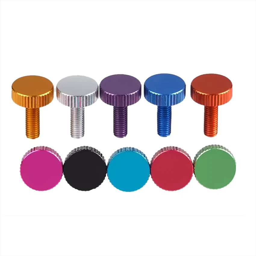 M2.5 / M2.6 x 8mm Aluminium Knurled Thumb Screws — Hand Grip Knob Bolts for PC & DIY