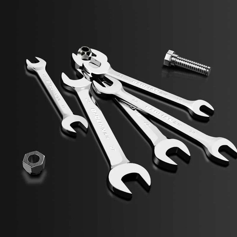 Thin Double Open End Spanner Repair Wrench Chrome Vanadium Steel Metric 6mm-36mm