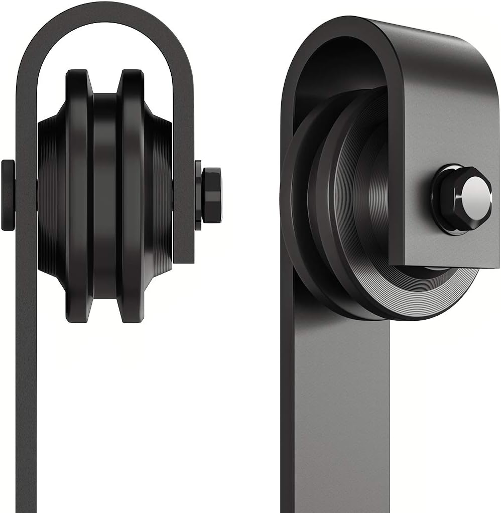 6.6FT Heavy Duty Sturdy Sliding Barn Door Hardware + Adjustable Floor Guide Wall Mount Roller + Pull Handle, J Shape Hangers, Smoothly and Quietly, Easy to Install, Fit 24" - 36" Width Door - HomeDIYer