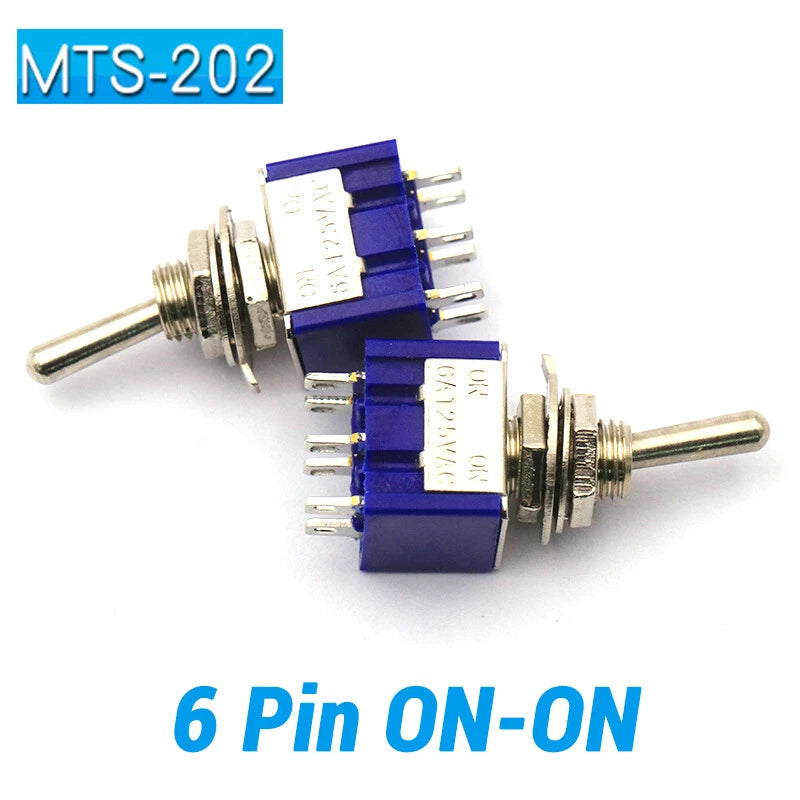 Mini Toggle Switch ON-ON ON-OFF-ON ON-NC Solder Lug 3 6 9 12 Pin | Self-Locking & Momentary