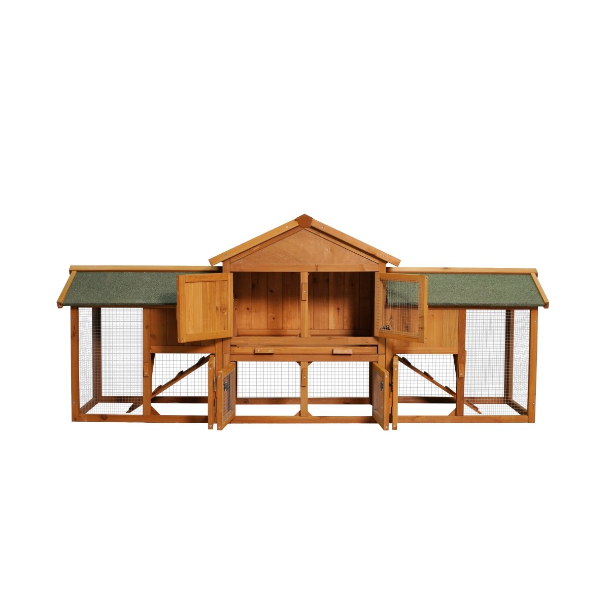 79.5" Extra Large Bunny Cage with 2 Runs House Small Animal Habitats for Guinea Pigs Hamster Removable Tray Two Tier Waterproof Roof Pet Supplies Cottage Poultry Pen Enclosure - HomeDIYer