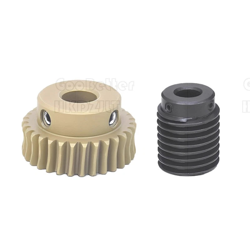 Module 1 Brass Worm Gear Wheel Worm Shaft C45 Steel 28 Tooth Bore 6/8/10 - 15 mm