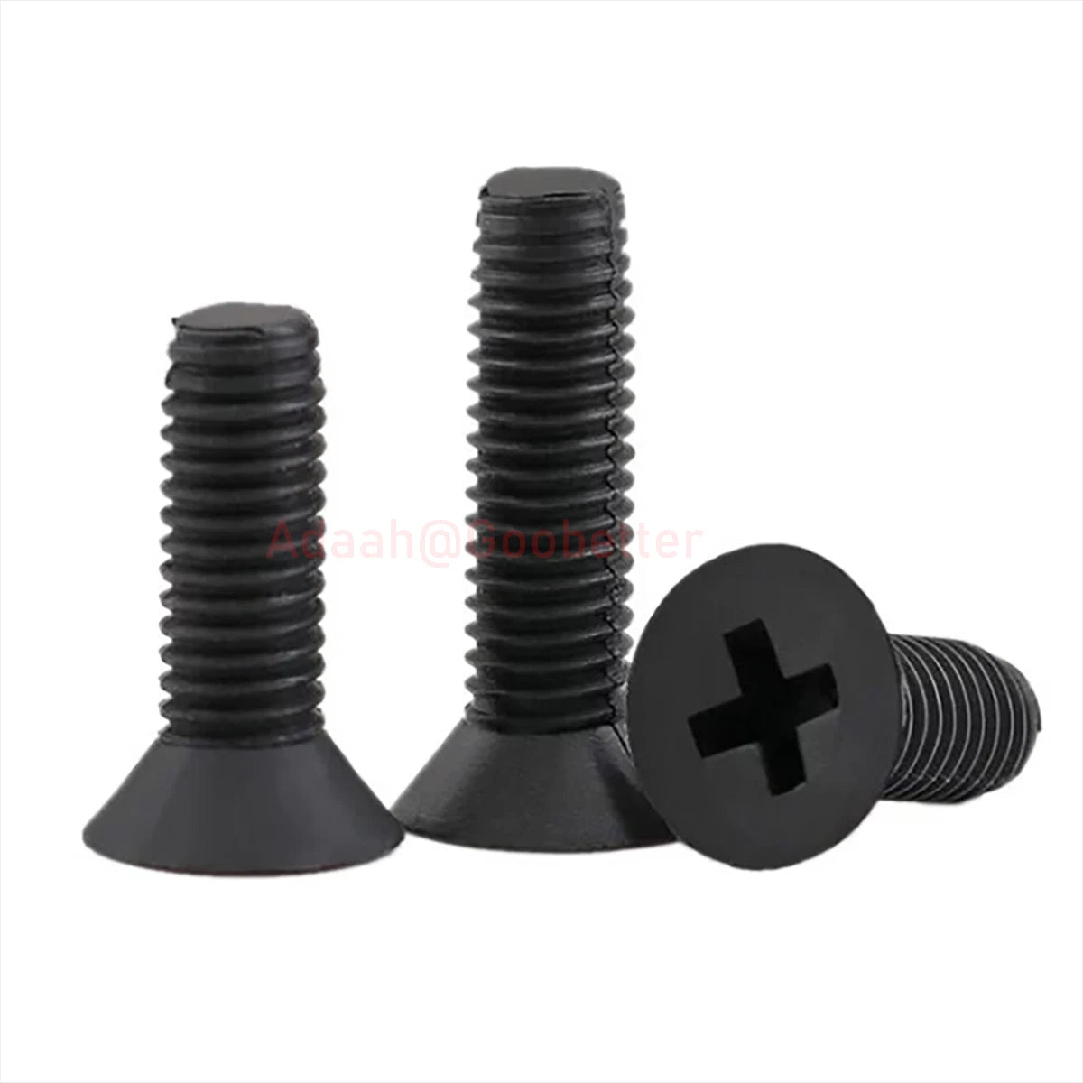 Black Plastic Phillips Flat Head Machine Screws — M2.5 to M8, Multiple Lengths - HomeDIYer