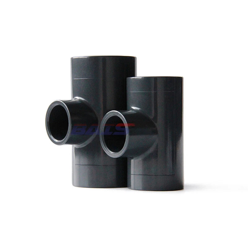 PVC Reducing Tee Pipe & Fittings Solvent Weld Pressure Adapter Connector Black