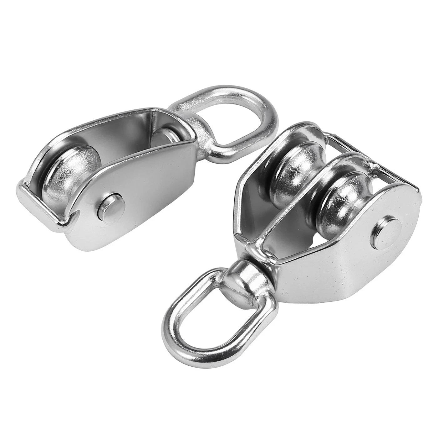 Stainless Steel 15-75mm Single/Double Pulley Block for Wire Rope Lifting Rigging