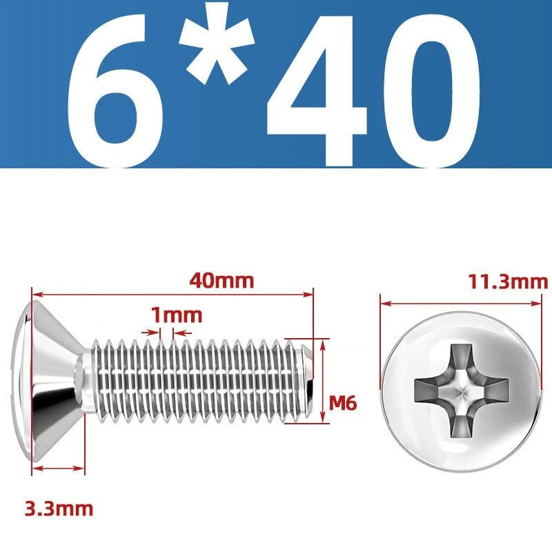 Phillips Oval Head Machine Screws Stainless Steel — M1.6 to M10, All Sizes - HomeDIYer